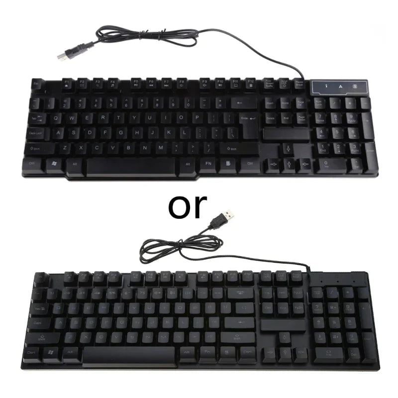 Teclado Gamer USB com Fio de 104 Teclas - Sensação Mecânica para Computador