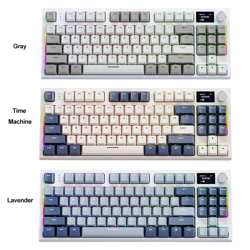 Teclado Gamer K86 com Retroiluminação Colorida, Mecânico, 87 Teclas, Conexão com Fio/ Sem Fio, Hot Swap Silencioso para Computador e Tablet