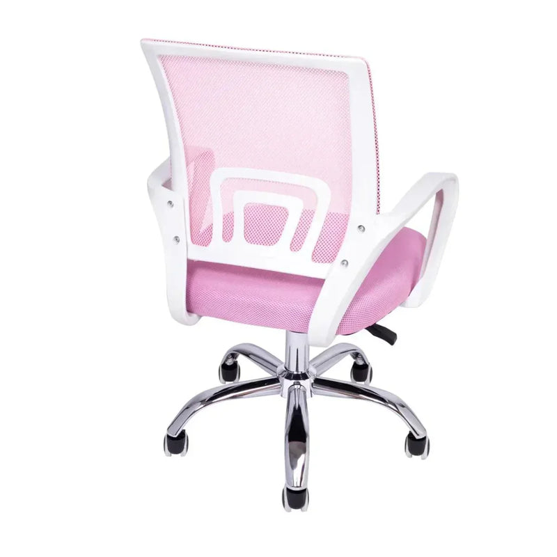 Cadeira de Escritório Ergonômica Begônia com Tela Mesh Rosa