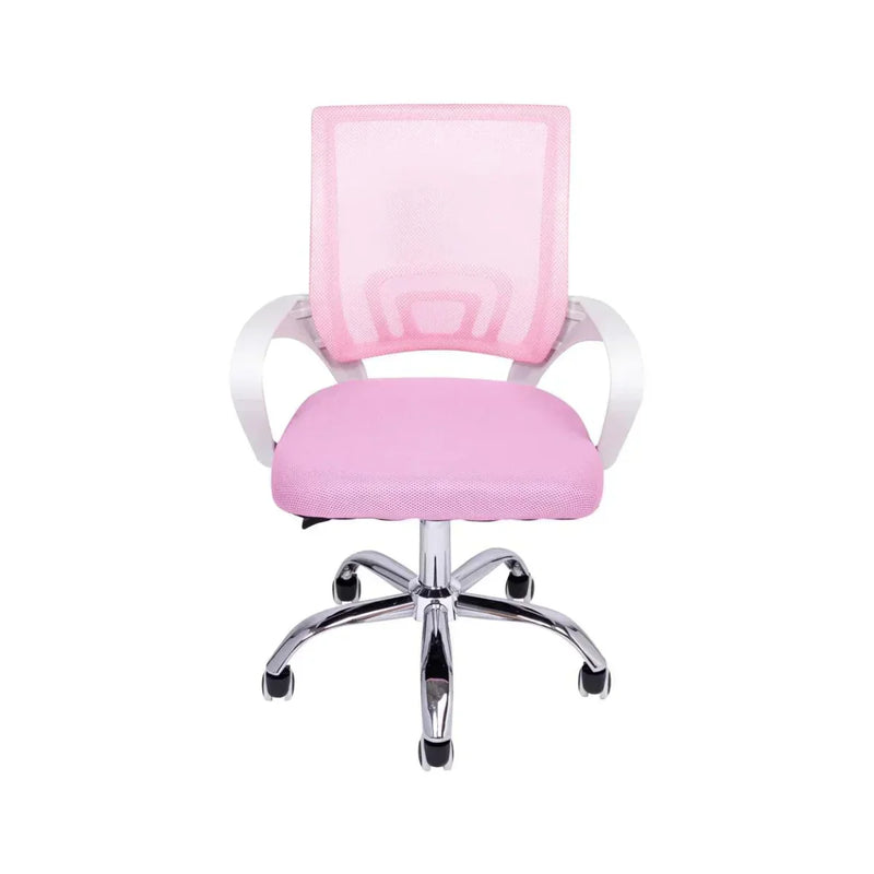 Cadeira de Escritório Ergonômica Begônia com Tela Mesh Rosa